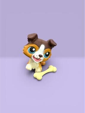 Littlest Pet Shop LPS Collie #237 with Bone Accessory